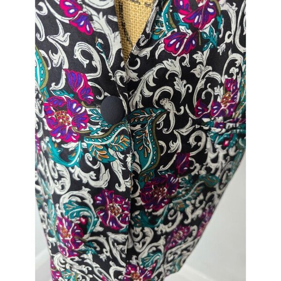 Vintage 90s Dark Romantic Boho Paisley Eclectic Blazer Jacket - Picture 6 of 16